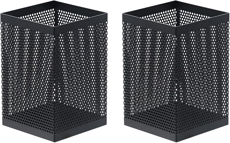 Comix 2 Packs Mesh Pen Holder, Desk Organizer for Home Office, Black | Pencil Holder, Pencil Cup, Pen Organizer Office Supplies