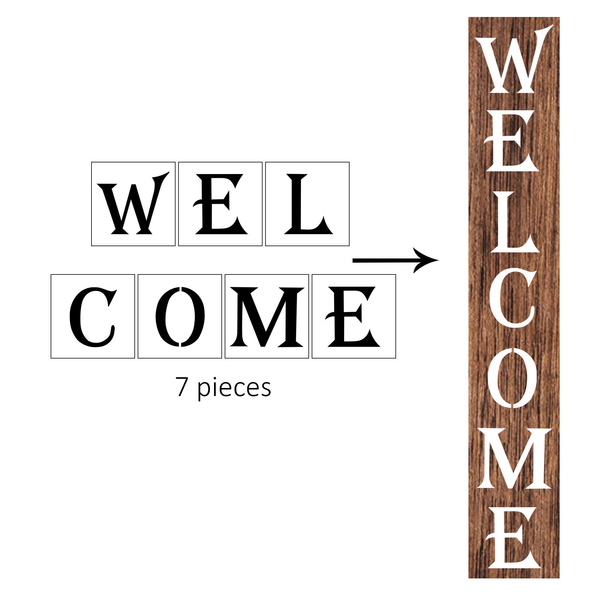Buy Welcome Stencil Large Letter Stencils For Porch Sign AZDIY 