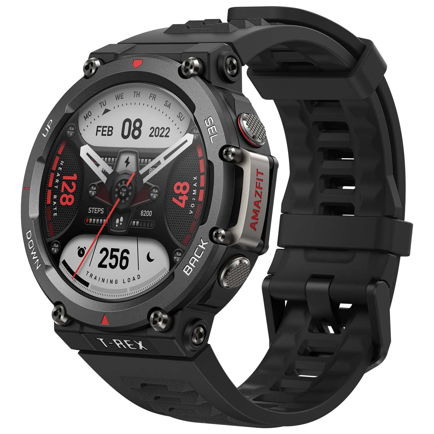 Amazfit T-Rex 2 Rugged Smart Watch 47mm Military Certified Dual-Band GPS 24-Day Battery Life Ultra-Low Temperature Operation AI