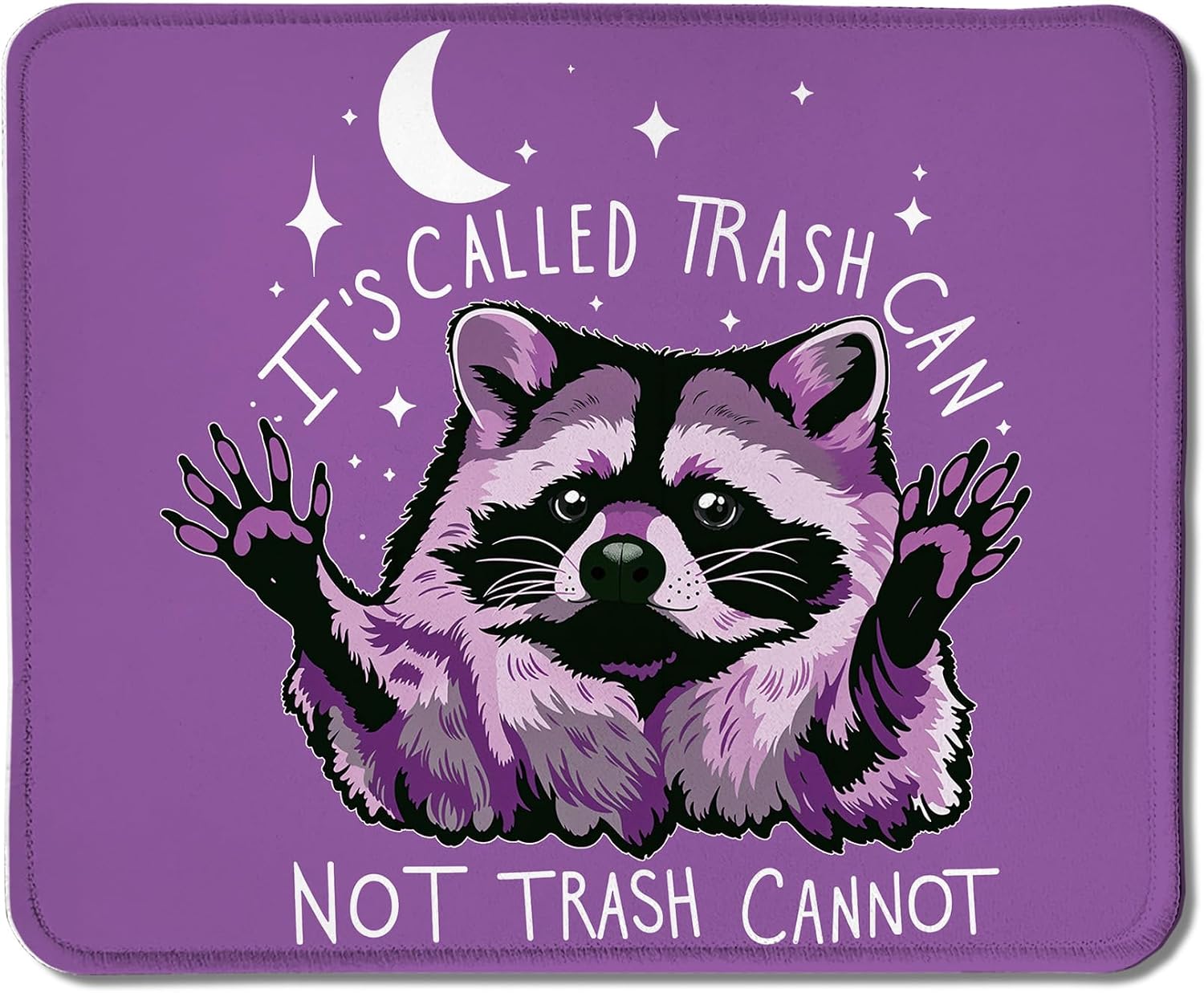 Funny Raccoon Mouse Pad, It's Called Trash Can Not Trash Cannot Funny Raccoon Purple Mouse Pads Mousepad for Work Gaming Computers Laptop Desk Accessories, 9.5x7.9 Inch