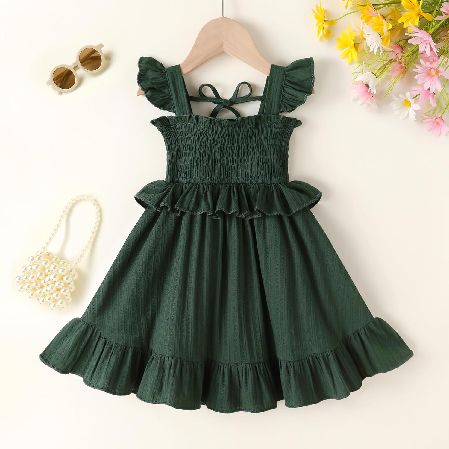 YOUNGER TREE Toddler Dress Baby Girls Cotton Ruffle Sleeveless Summer Dresses Kids Boho Beach Casual Sundress - Image 2