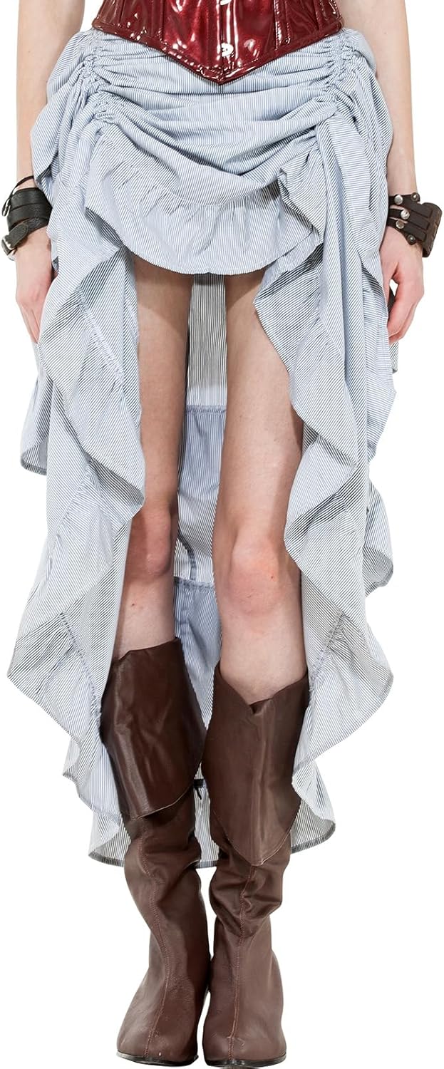 ThePirateDressing Steampunk Victorian Cosplay Costume Womens High-Low Show Girl Skirt