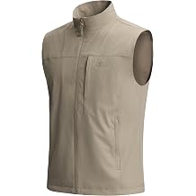 Pioneer Camp Mens Lightweight Quick-Dry Vest Sleeveless Outdoor Jacket with Multi Pockets for Running Hiking Fishing