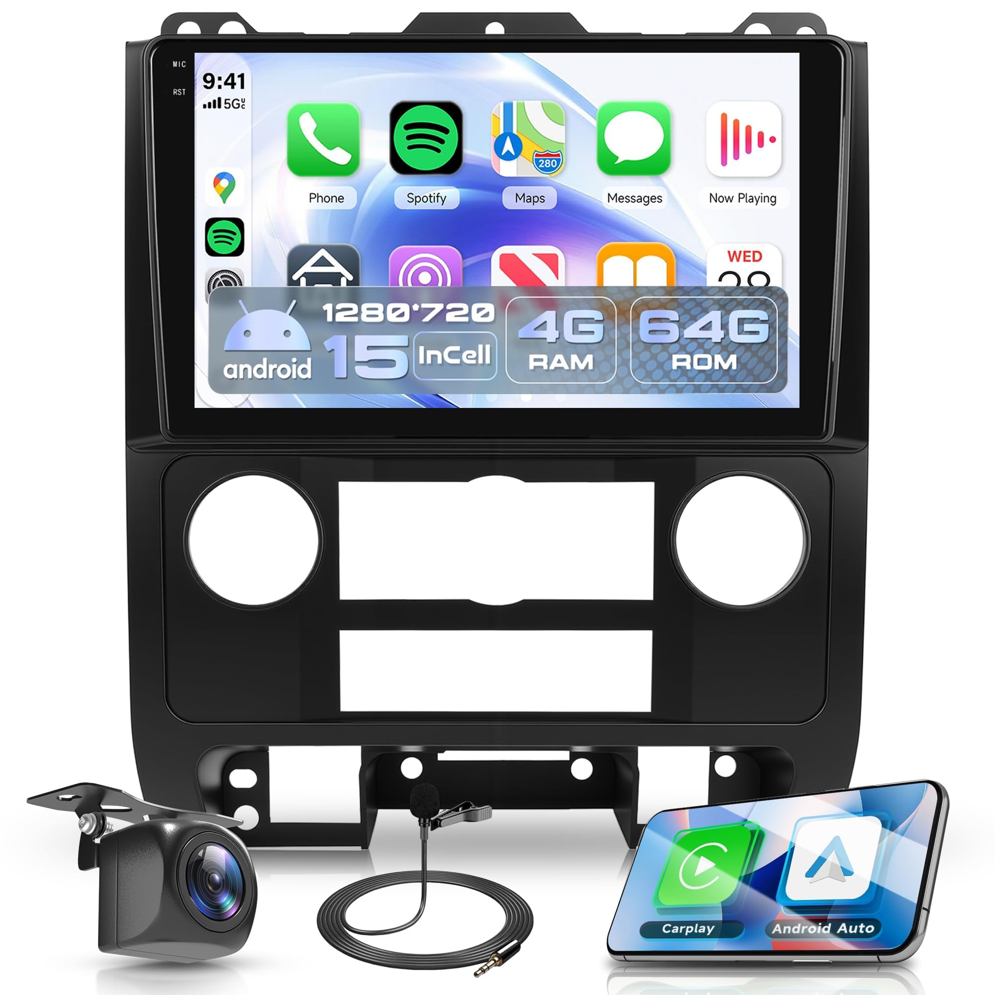 Amazon.com: 4Core 2G+64G Android 15 Car Radio for Ford Escape 2007