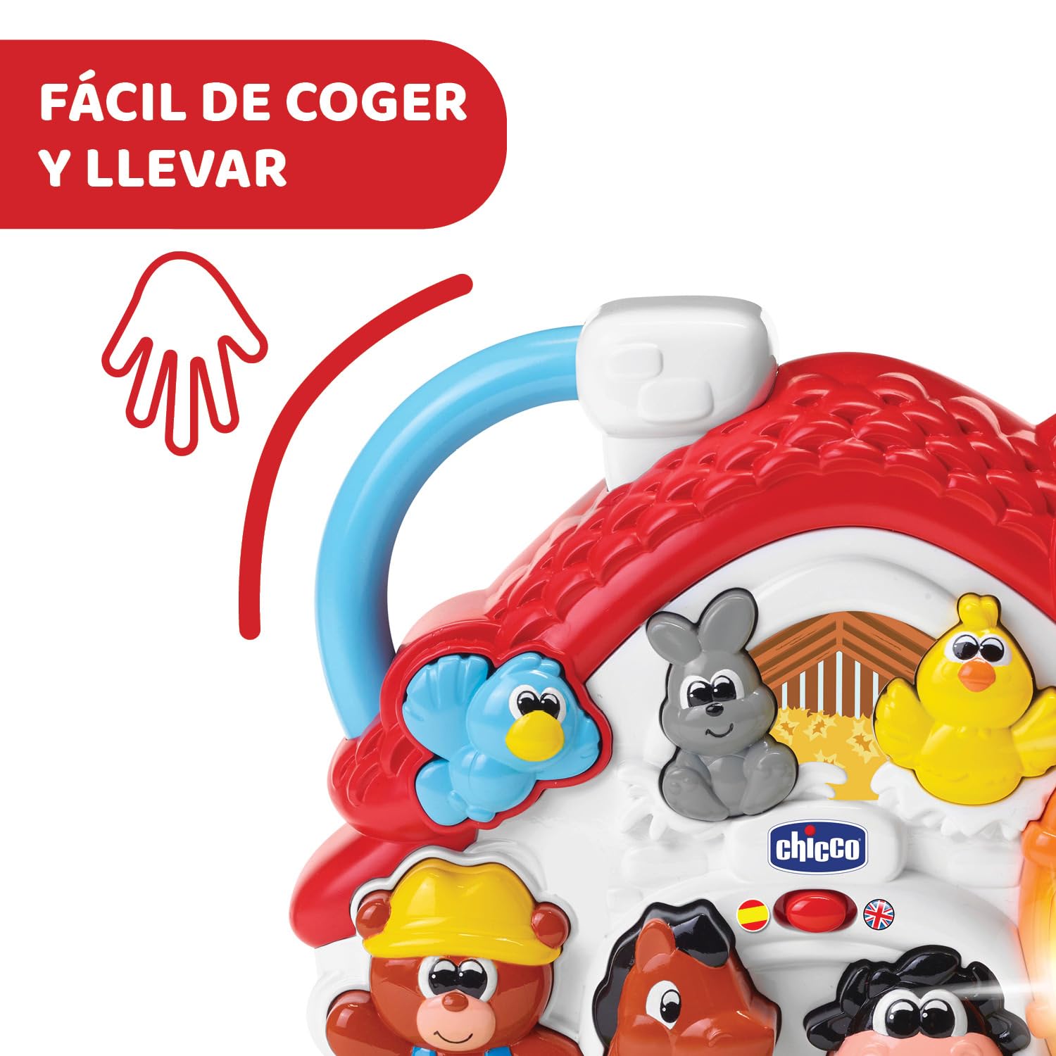 Chicco Granja Parlante, Centro de Actividades Bilingüe para Niños, Aprende Animales, Números y Colores, Modos de Juego Evolutivos con Canciones y Curiosidades