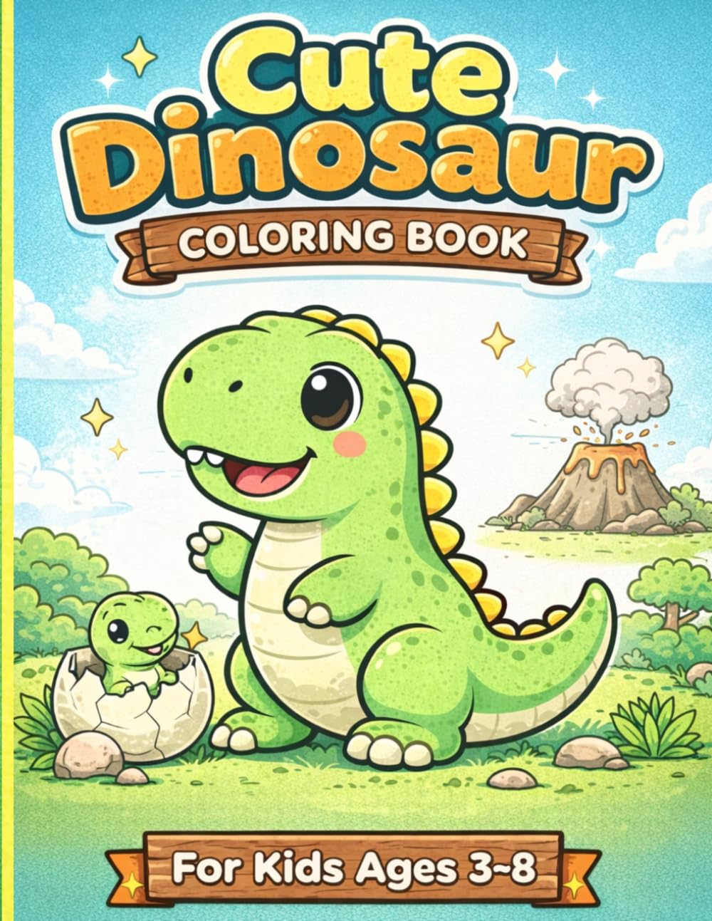 Cute Dinosaur Coloring Book: Includes Simple, Cute and Fun Dinosaurs | Perfect Gift for Toddlers and Young Kids