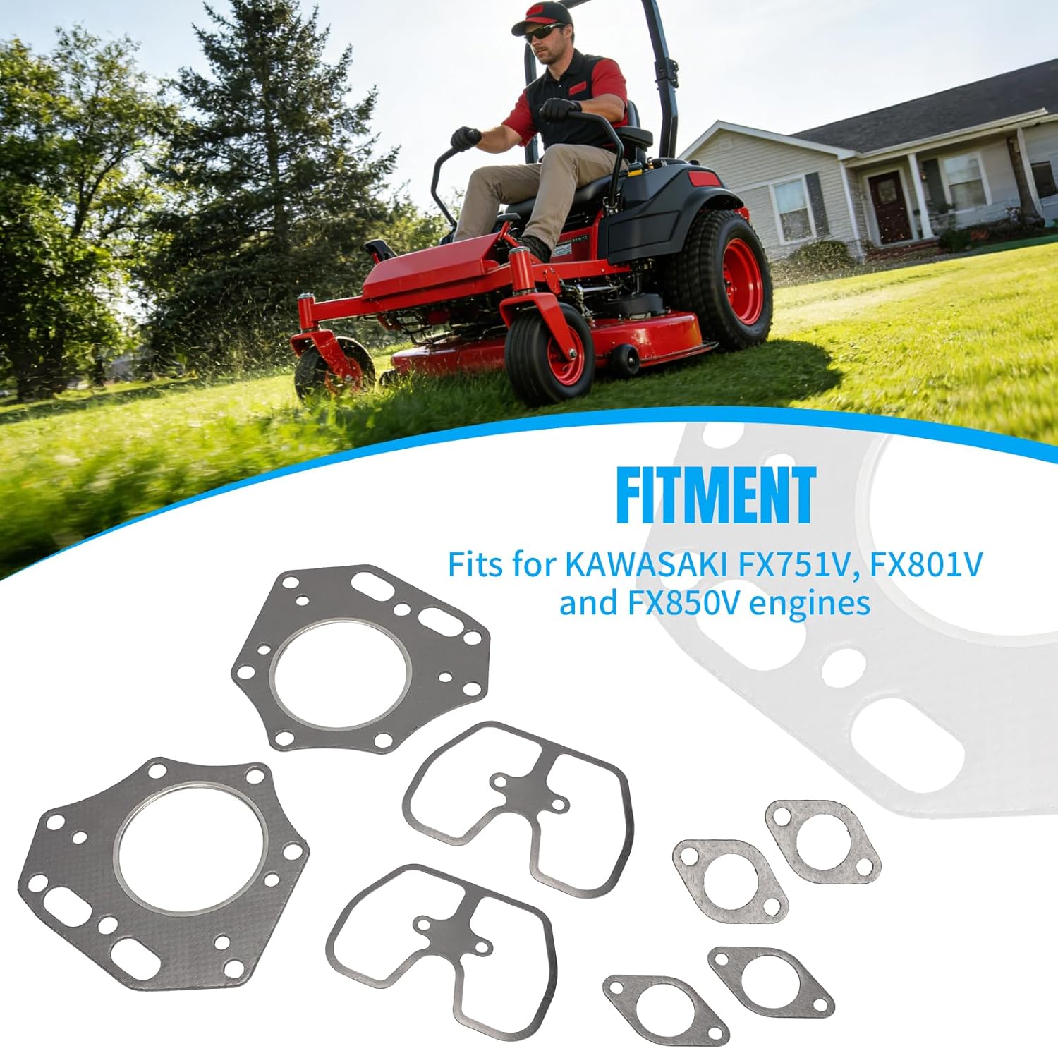 AUTOVIC Cylinder Head Gasket Kit for Kawasaki FX751V FX801V FX850V Engines Seal Kit Replace 11004-7025