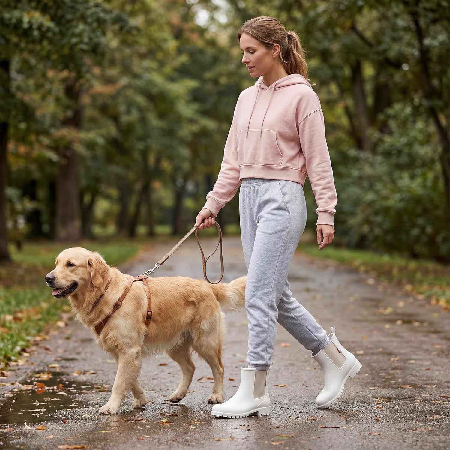 HISEA Short Rain Boots for Women Waterproof Garden Shoes Anti-Slipping Ankle Chelsea Rainboots for Ladies with Comfort Insole Lightweight Stylish Rubber Rain Shoes Outdoor Work Booties