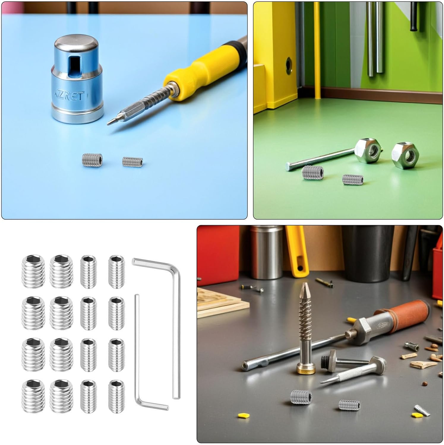 Unomor Refrigerator Door Handle Screw with Tool Set, 18pcs W11366418