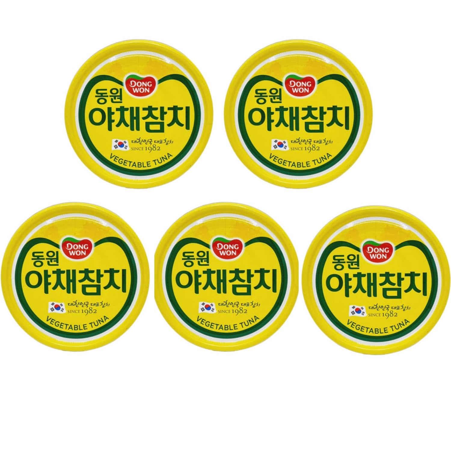 Dong-Won Korean Tuna Can with Vegetables 90g x 5 - Canned Tuna in Water for Gimbab, Pasta, Salads & Sandwiches - Ready-to-Eat Tuna Fish, Protein & Fiber Rich - Long Shelf Life, Convenient Groceries