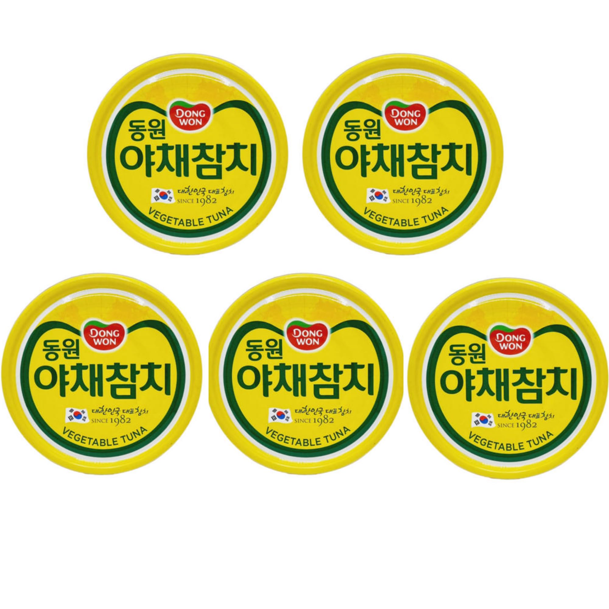 Dong-Won Korean Tuna Can with Vegetables 90g x 5 - Canned Tuna in Water for Gimbab, Pasta, Salads & Sandwiches - Ready-to-Eat Tuna Fish, Protein & Fiber Rich - Long Shelf Life, Convenient Groceries