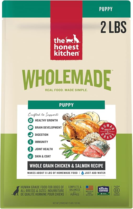 Ração desidratada para filhotes The Honest Kitchen Wholemade com frango, salmão e grãos integrais, 907 g