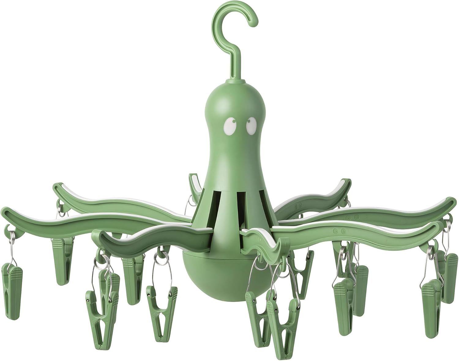 PRESSA Hanging dryer 16 clothes pegs, green