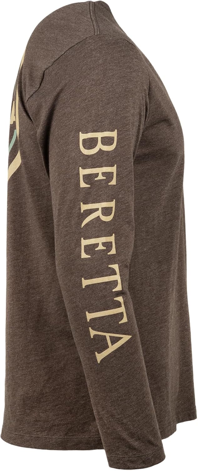 Beretta Men's USA 2.0 Casual Durable Versatile Comfortable Cotton Blend Ribbed Crew Neck Plain Long Sleeve T-Shirt with Logo - Image 4