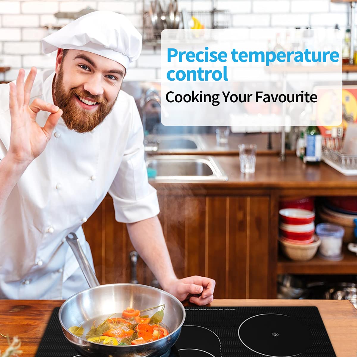 Electric Cooktop, HBHOB 5 Burner Cooktop Stove Top 30 Inch Built In