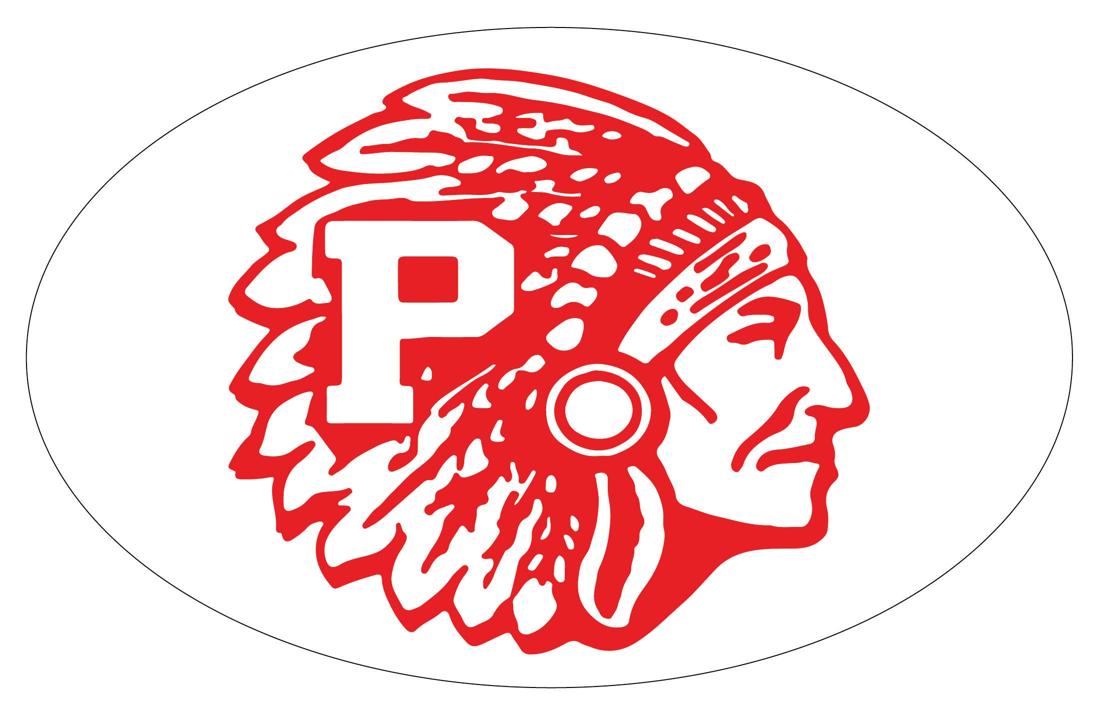 R and R Imports, Inc Parkersburg High School Big Reds Indian West Virginia Sports Team 9” x 14” Jumbo Oval Mascot Magnet