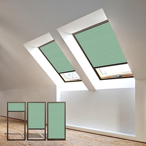 Vista 10 de Skylight Shades Cordless Cellular Blinds 100% Blackout Honeycomb Shade for Ceiling Roof Inclined Plane Room Windows Custom Size Dark Coffee