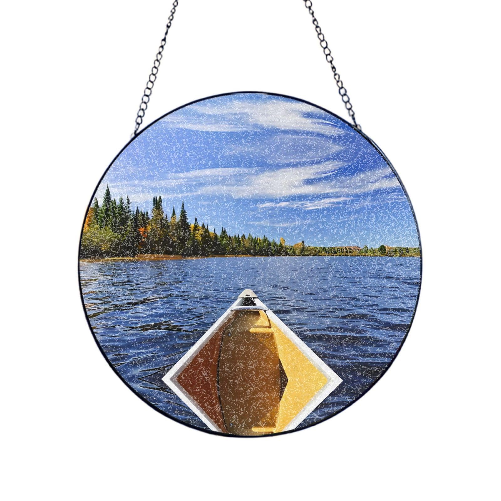 Poezjzw Stained Glass Window Hanging - Landscape Sun Catcher For Door Garden Home Decor Christmas Mother'S Day Birthday Gifts 10in（25cm）