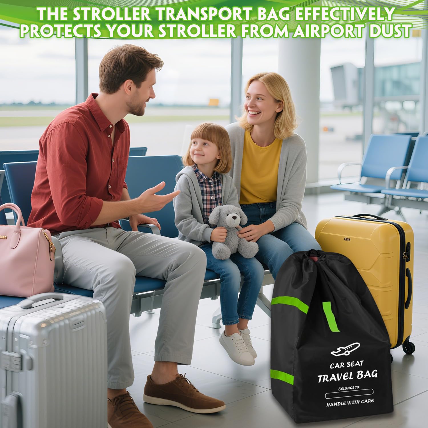 Borsa da Viaggio per Passeggino, Borsa da Viaggio per Seggiolino Auto, Borsa per Seggiolino Auto Pieghevole, Borsa da Viaggio Trasporto Passeggino, Borsa Seggiolino Auto per Aereo Viaggio