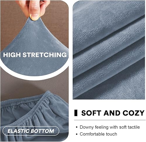 Miniatura 2 de Funda redonda de terciopelo para silla de platillo de alta elasticidad funda extraíble para silla de luna para adultos protector de muebles para