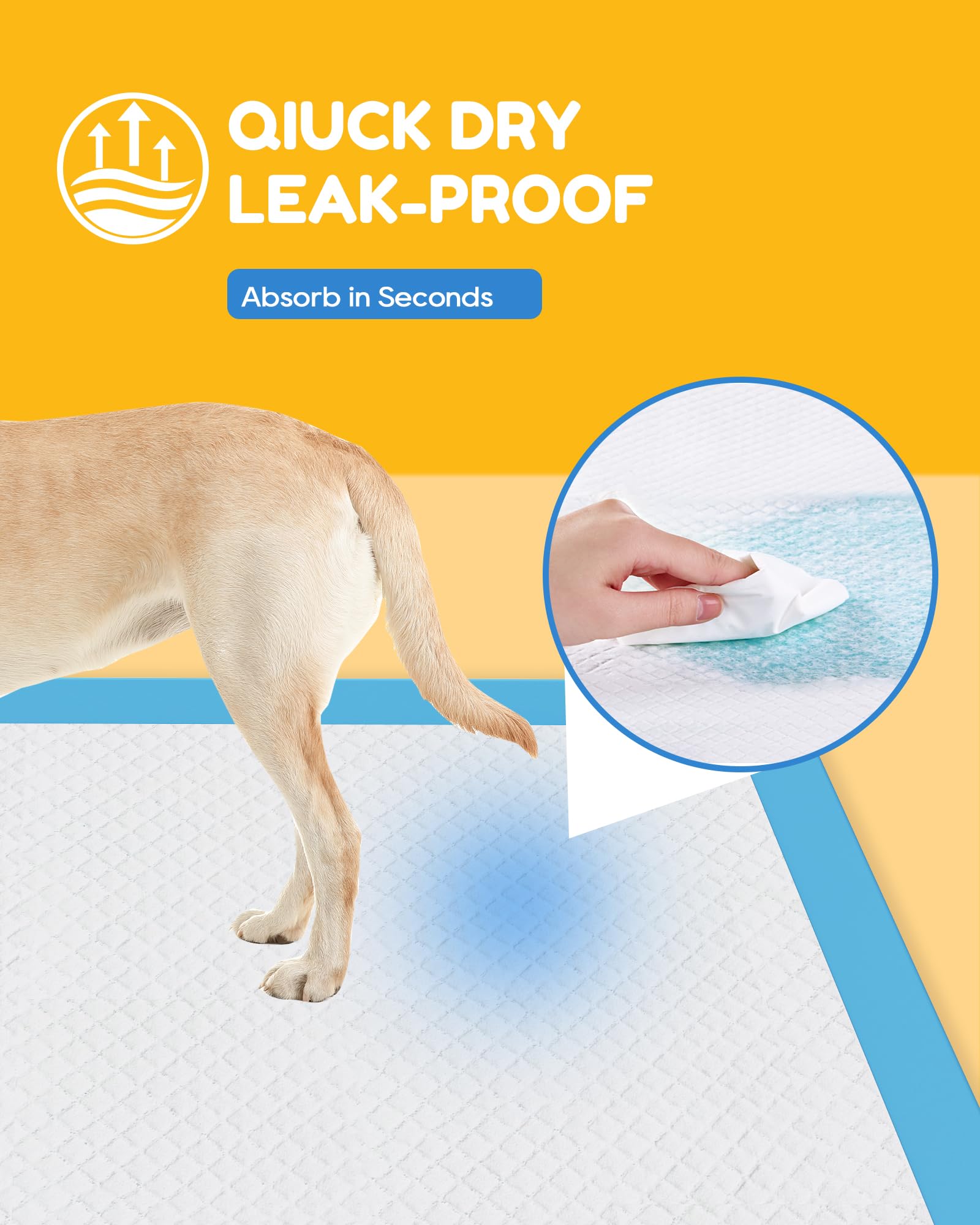 100 almohadillas para cachorros XXL de 30 x 36 pulgadas, almohadillas extragrandes para orina para perros, almohadillas desechables superabsorbentes para entrenamiento de perros, secado rápido, a
