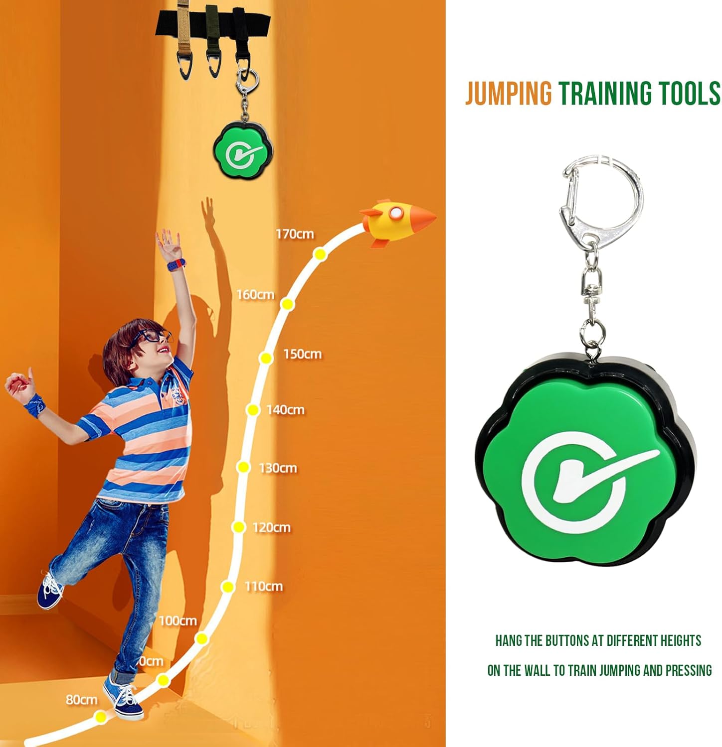 2Pack Right Buzzers, Sound Buttons, Portable Keychain Answer Buzzers Set of 2, Correct Buzzers for Game Show, Right Button for Communication