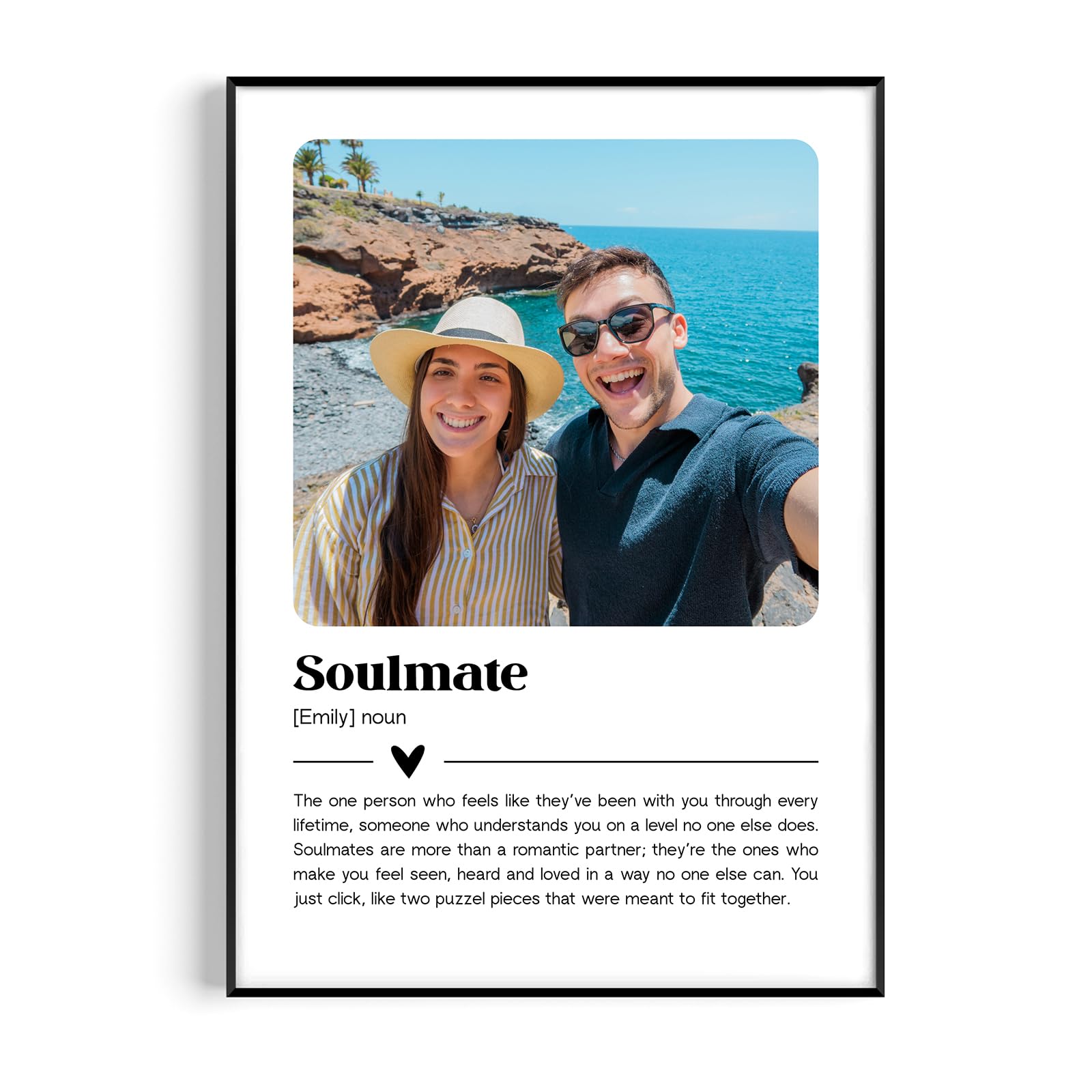 Fans Favourites Personalised Soulmates Definition Print, Romantic Wall Art Poster, Anniversary Wedding Gift, Photo Definition Print, Quote Print, Valentine’s Gift