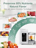 Vista 16 de MOMYEASY Máquina de alimentos para bebés, procesador multifunción, molinillo picador, vaporizador de alimentos para bebés y licuadora de puré