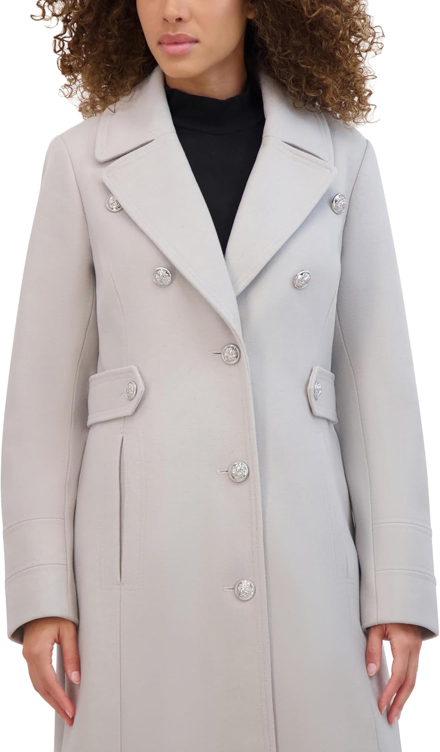 Kenneth Cole Women's Military Wool Blend Overcoat - Image 2