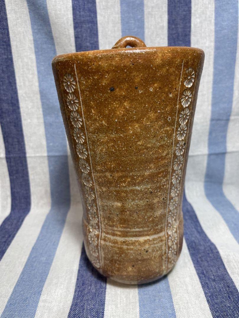 現金特価】 093 信楽焼 彫三島 西尾彦四郎造 水指 水指し 茶道具 茶道