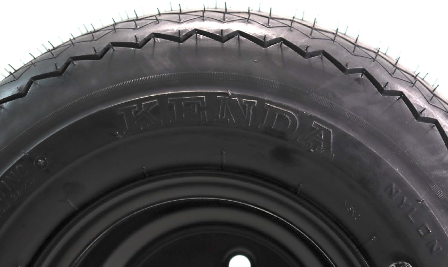 Kenda Hole-N-1 K389 18x8.5-8 Golf Cart Tire with 4-Ply Rating & Pre-Assembled Semi-Gloss Black Wheel with Keychain - Hole in one - 4-Pack