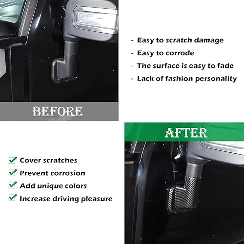 Miniatura 9 de PIUGILH Compatible con Hummer H2 2003-2002 ABS cubierta de espejo retrovisor lateral de puerta delantera trasera embellecedor base embellecedor,