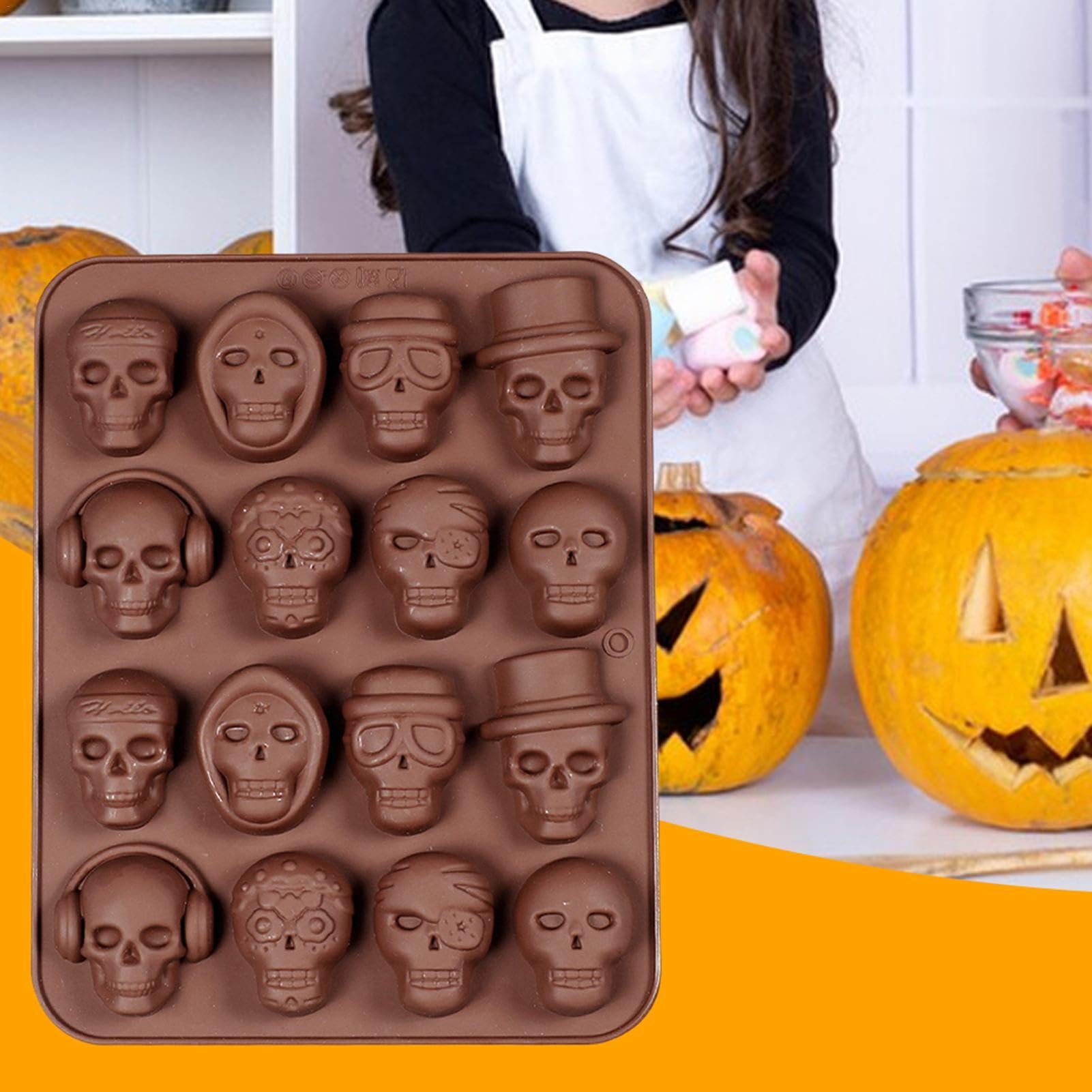Amazon.co.jp: スカルチョコレートモールド、シリコンスケルトン