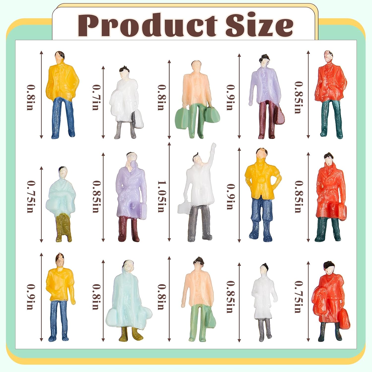 Hungdao 150 Pcs Small 1: 87 Ho Scale Tiny Miniature People Figurines for Park Street Miniature Scenes Sitting Standing Tiny Architectural People Painted Figures