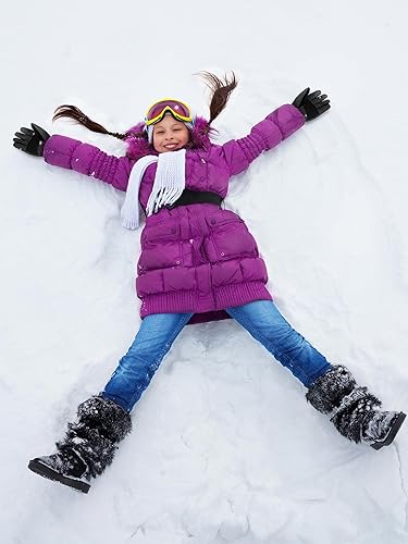 Miniatura 7 de SATINIOR 2 pares de guantes de nieve para niñas, guantes de esquí impermeables de invierno, guantes cálidos para niños