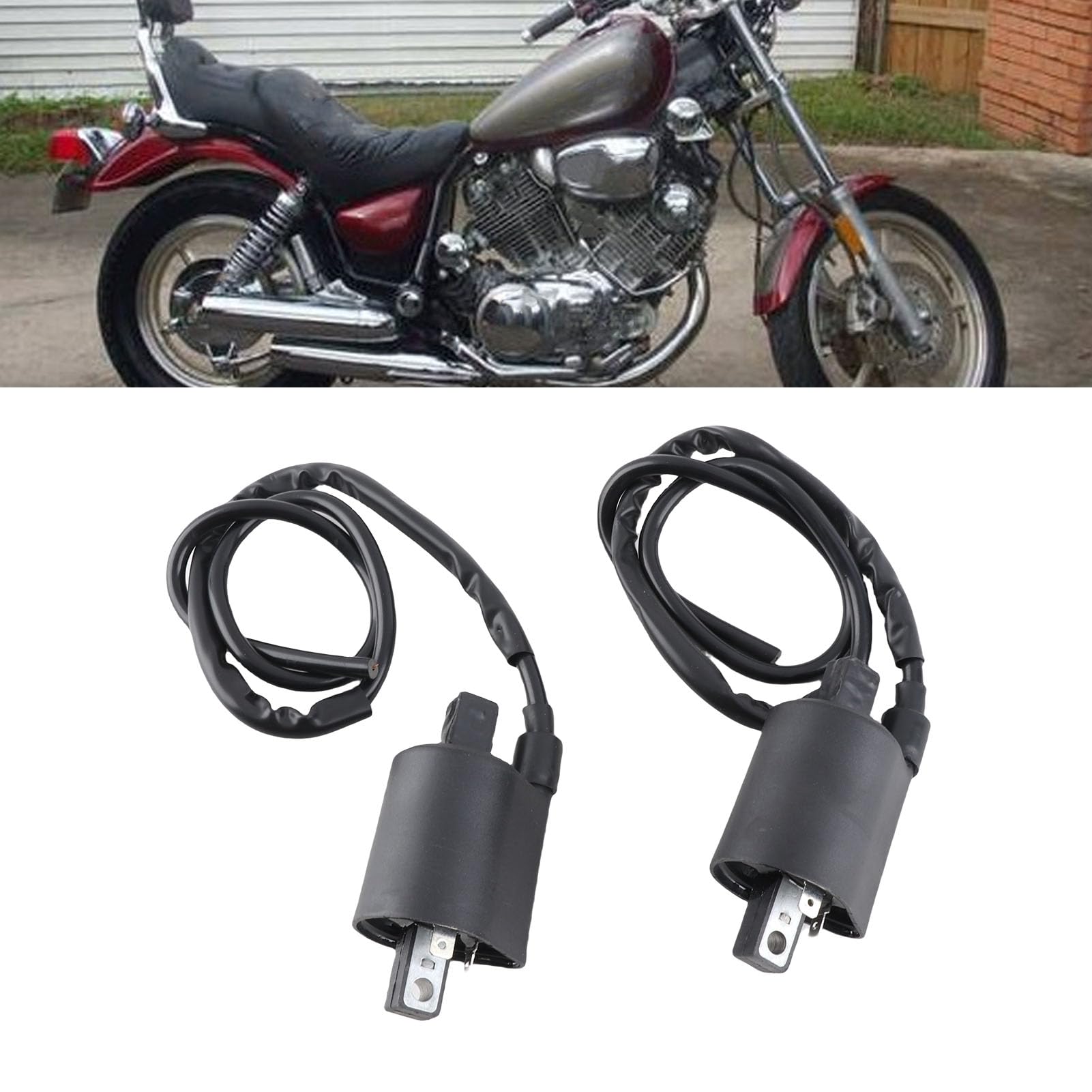 Bobina di accensione per auto da 2 pezzi, bobine di accensione più corte e più lunghe adatte per Yamaha Virago 1100 XV1100 1986-1999