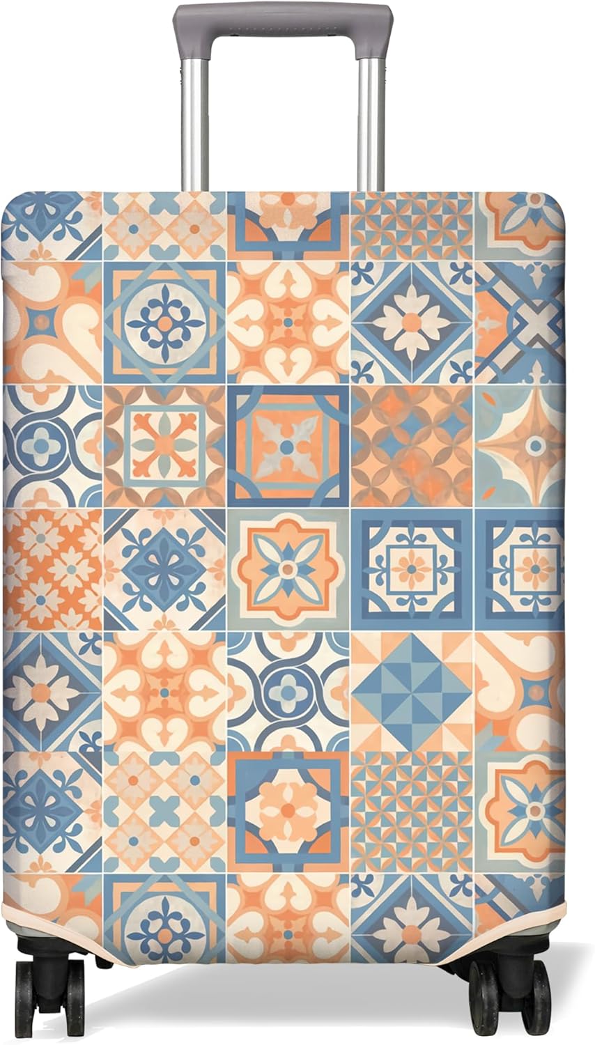 Travel Luggage Cover Suitcase Protector Fits 18-32 Inch Wheel Covers PatternedTravel Related Items Flower Luggage Protector Elastic XL