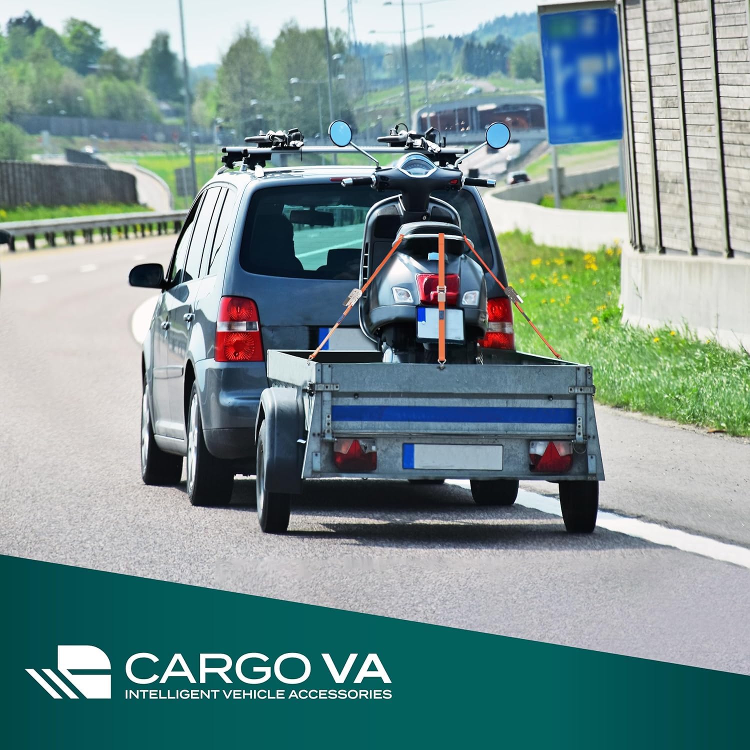 Lot 4 Sangles Arrimage Cliquet 10m - 800kg - Certifiées TÜV - Largeur 25mm - Professionnel