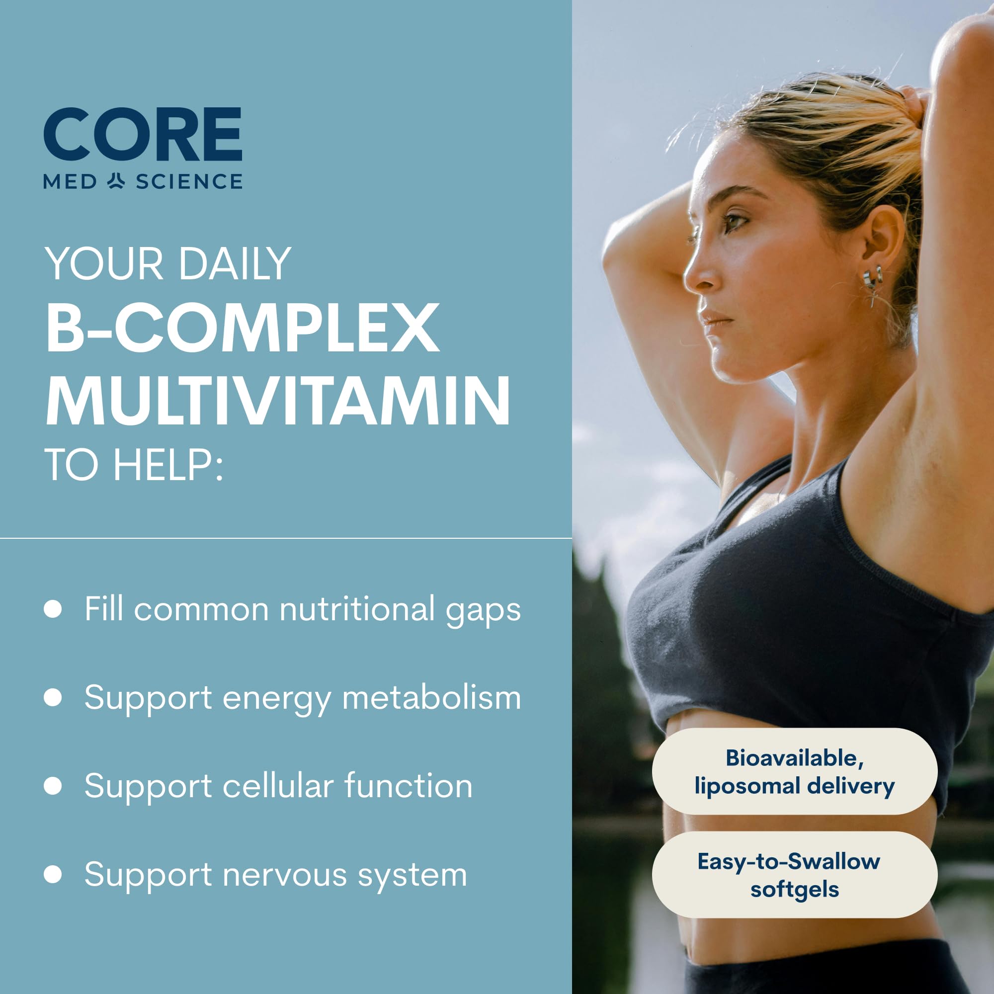 Core Med Science Liposomal Methylated Multivitamin B-Complex, 90 Softgels — Amazon image 2