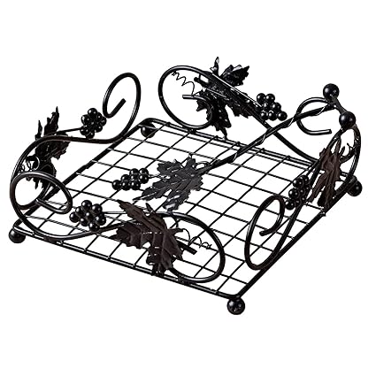 Nestroots Tissue Paper Stand Napkin Holder for Dining Table | Napkin Holde for Home | Fancy Designer Hand Tissue Box Accessories | Black Iron Paper Napkin Stand 8 X 8 Inches