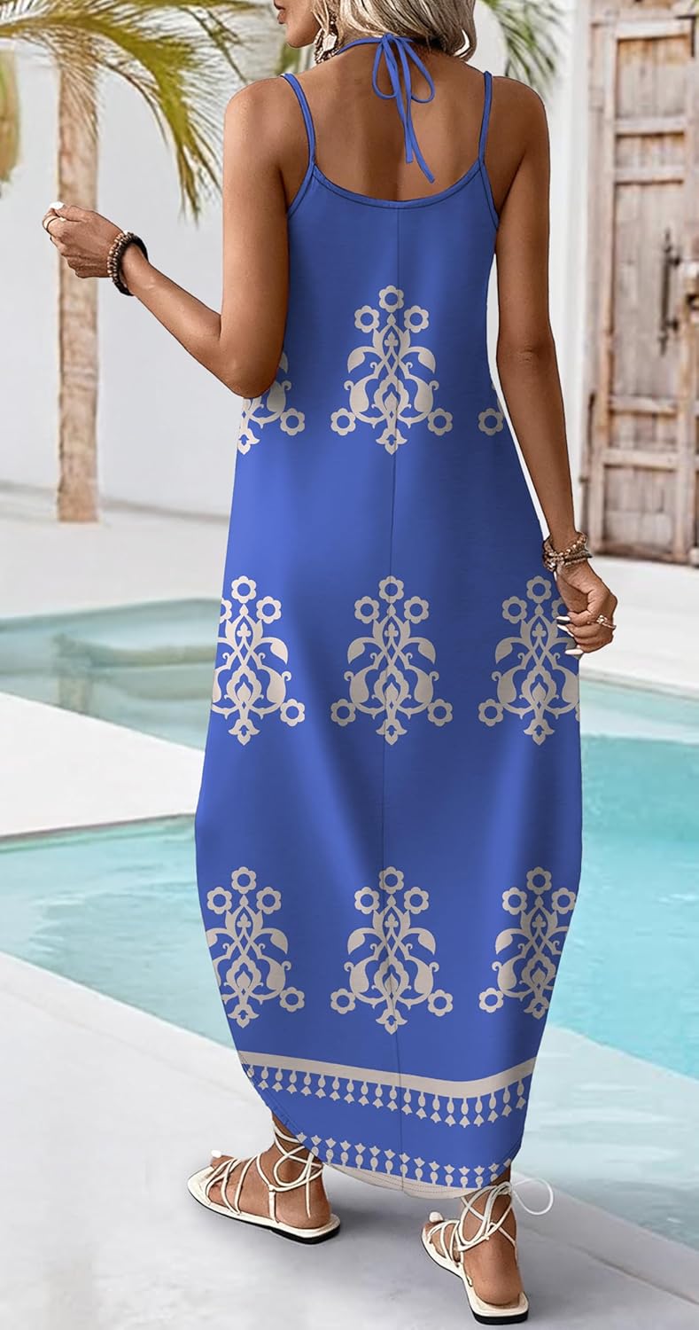 WIHOLL Summer Dresses for Women 2026 Maxi Dress Boho Halter Dress Sundresses Beach Vacation Clothes Travel Outfits - Image 5