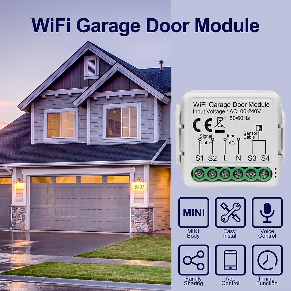 Tuya Smart WiFi Garage Door Controller Timing Interruttore intelligente On-Off App Telecomando controllo accessi