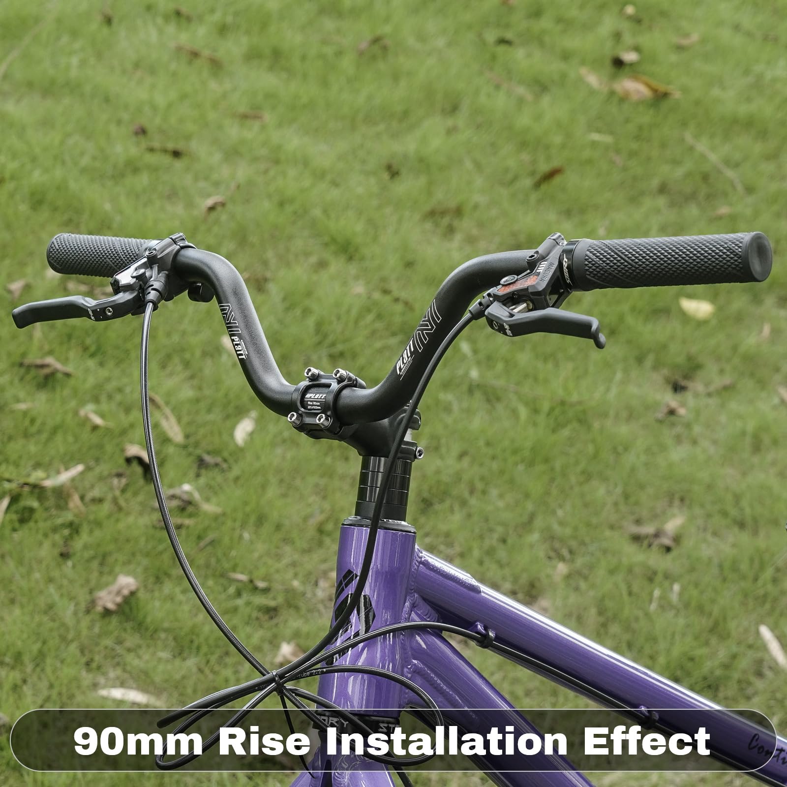 PLATT Kierownica Rowerowa 25,4/31,8 mm 620/780 mm Riser Aluminiowa MTB 120 mm Rise