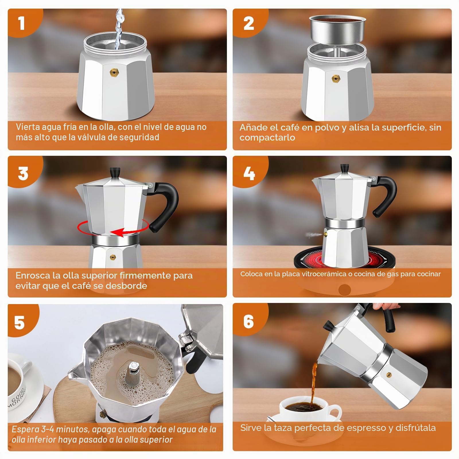 Cafetera Expresso Moka Pot Express de 14 Taza de Aluminio Percoladora Cafetera Moka Clásica Italiana Para Preparar Café Italiano y Cubano Para Casa y Camping 700ml 23oz