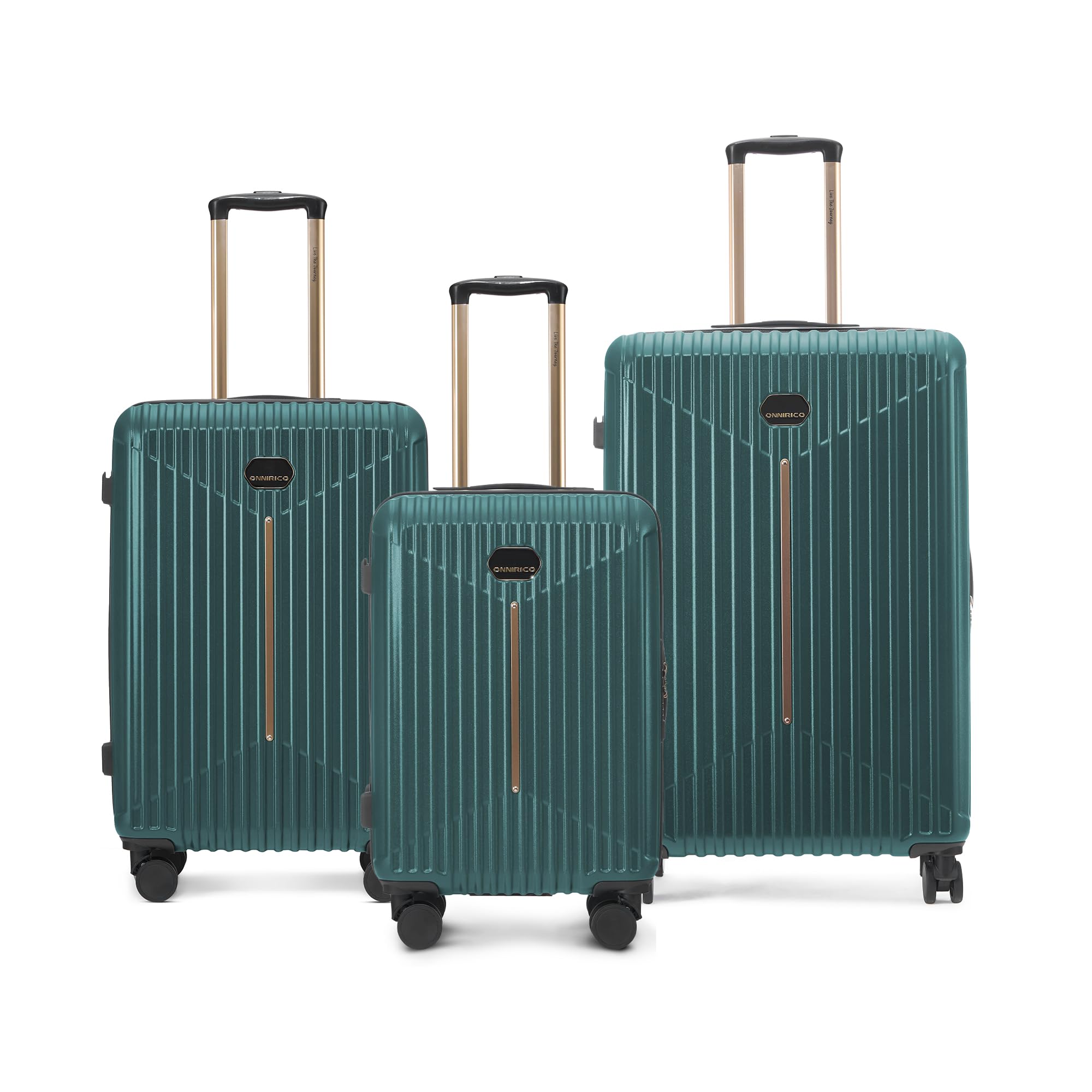 Midnight Voyager 3 Pc Luggage Set Cabin 57cm Medium 67.5cm Large 76cm Polycarbonate Hard Case Trolley Bags with TSA Lock Dual Anti-Theft Zipper 360° Spinner Wheels Lightweight Moss Green-image-33