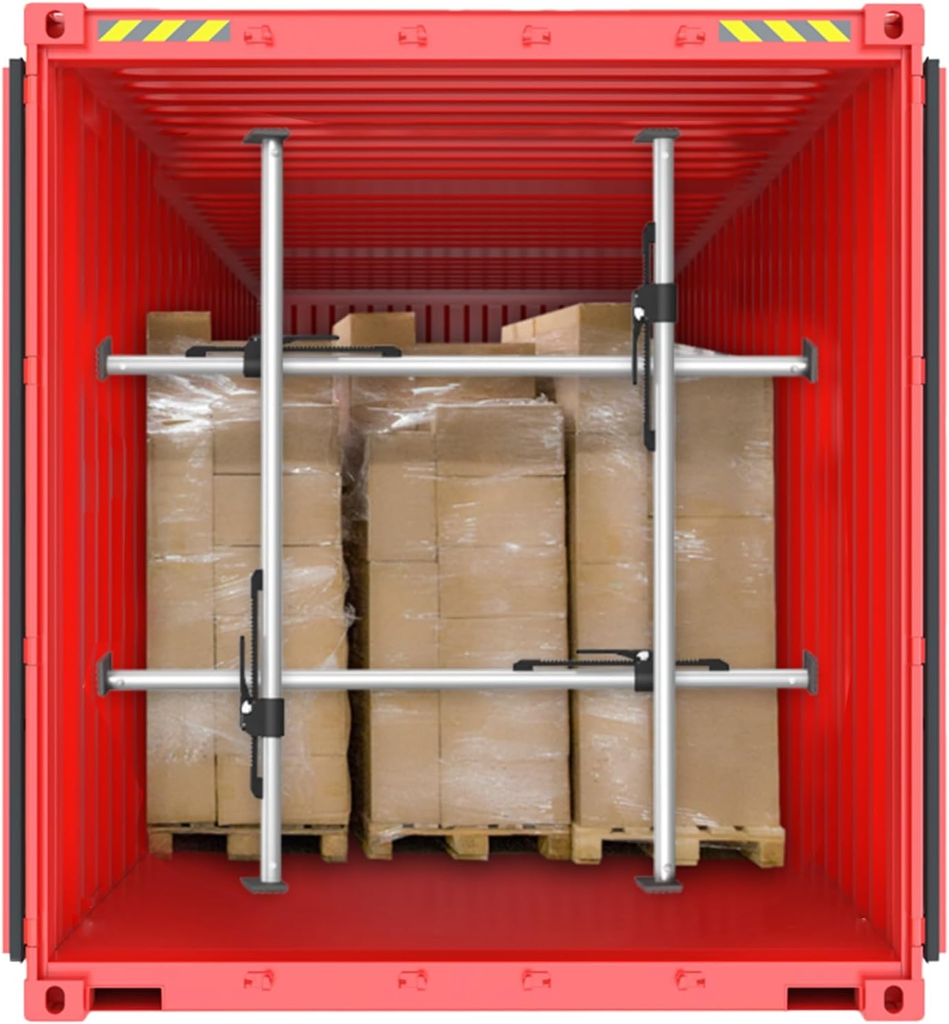 Cargo Stabilizer Bar,Ratcheting Cargo Holder.Heavy Duty Cargo Bar - Ratcheting Load Lock Holders for Semi Trucks, Stabilizer for Enclosed Vans/Reefers/SUVs，（4 Pack，235-273 cm/92.5-107.5