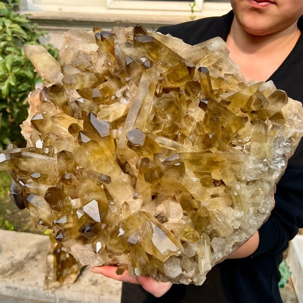 KJEBVHIRS Decorative Ornaments Citrine Cluster Quartz Crystal (Size : 350-400g)