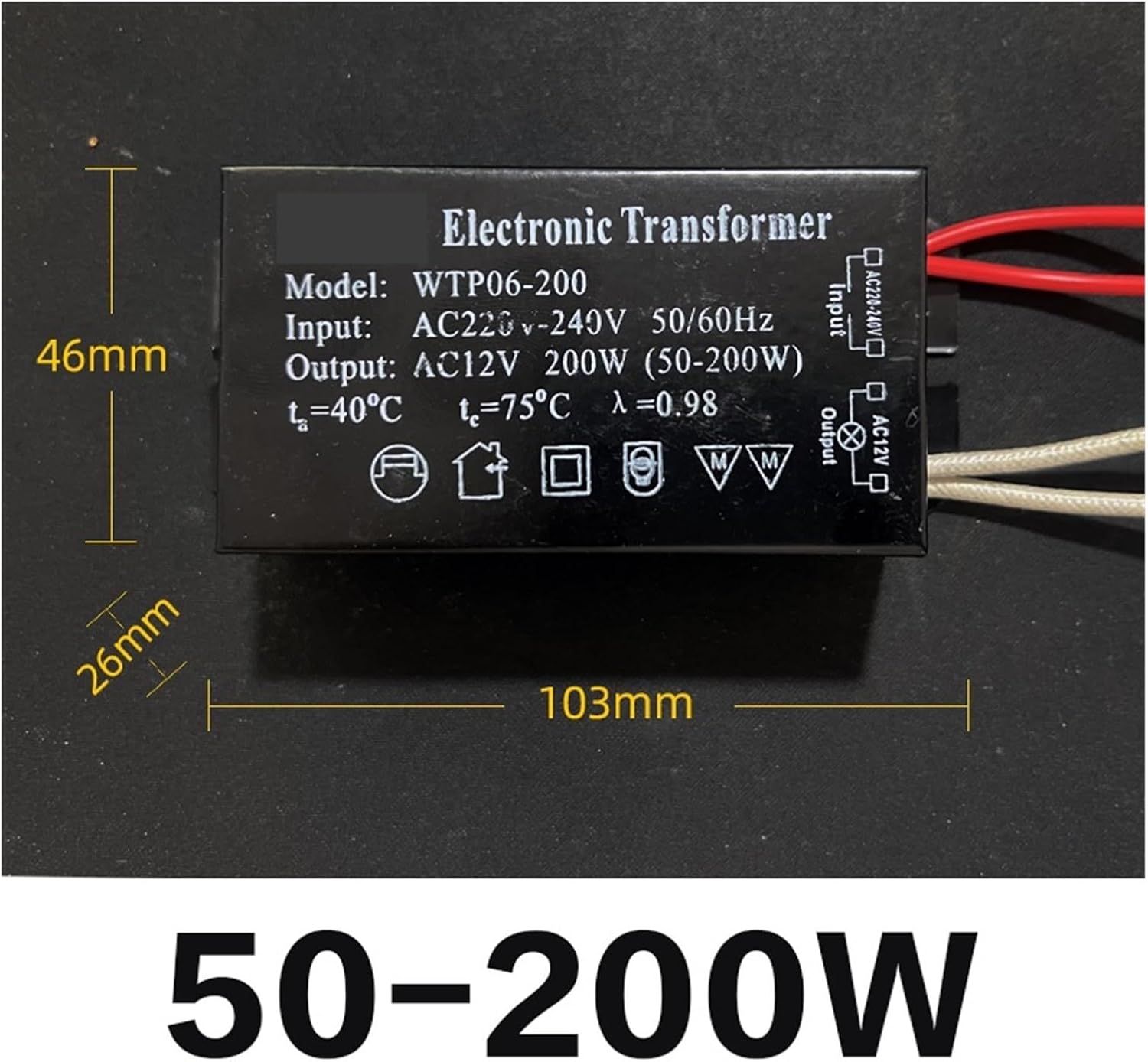 AC12v Low Voltage Crystal lamp g4g9led lamp Bead Transformer lamp Cup Drive Power Supply Ballast(50 200W)
