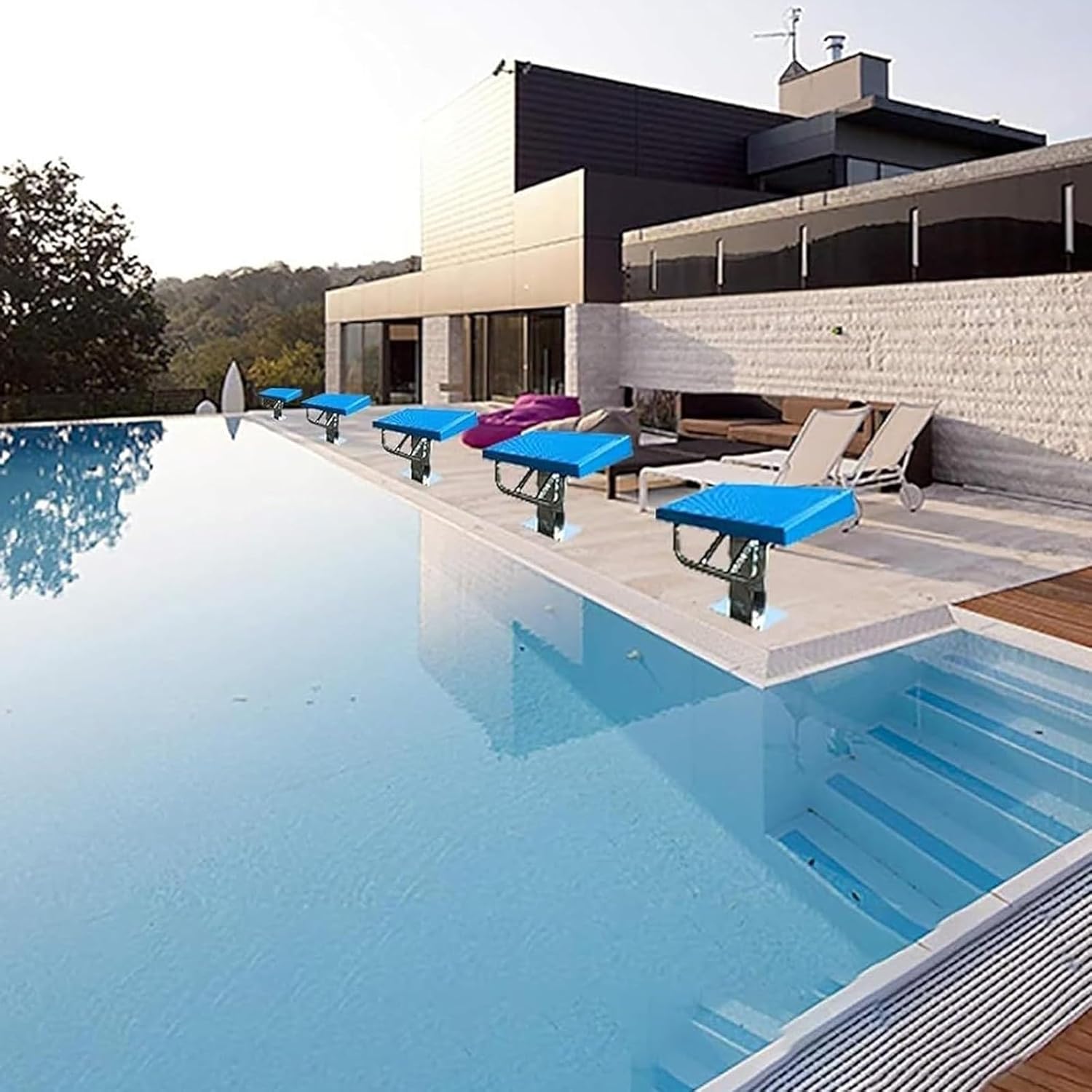 Stainless Pool Jumping Platform, Non-Slip Diving Boards, Swimming Starting Blocks for Professional Competitions, Private Pools, Gyms, Swimming Training, Load Capacity Up to 150kg