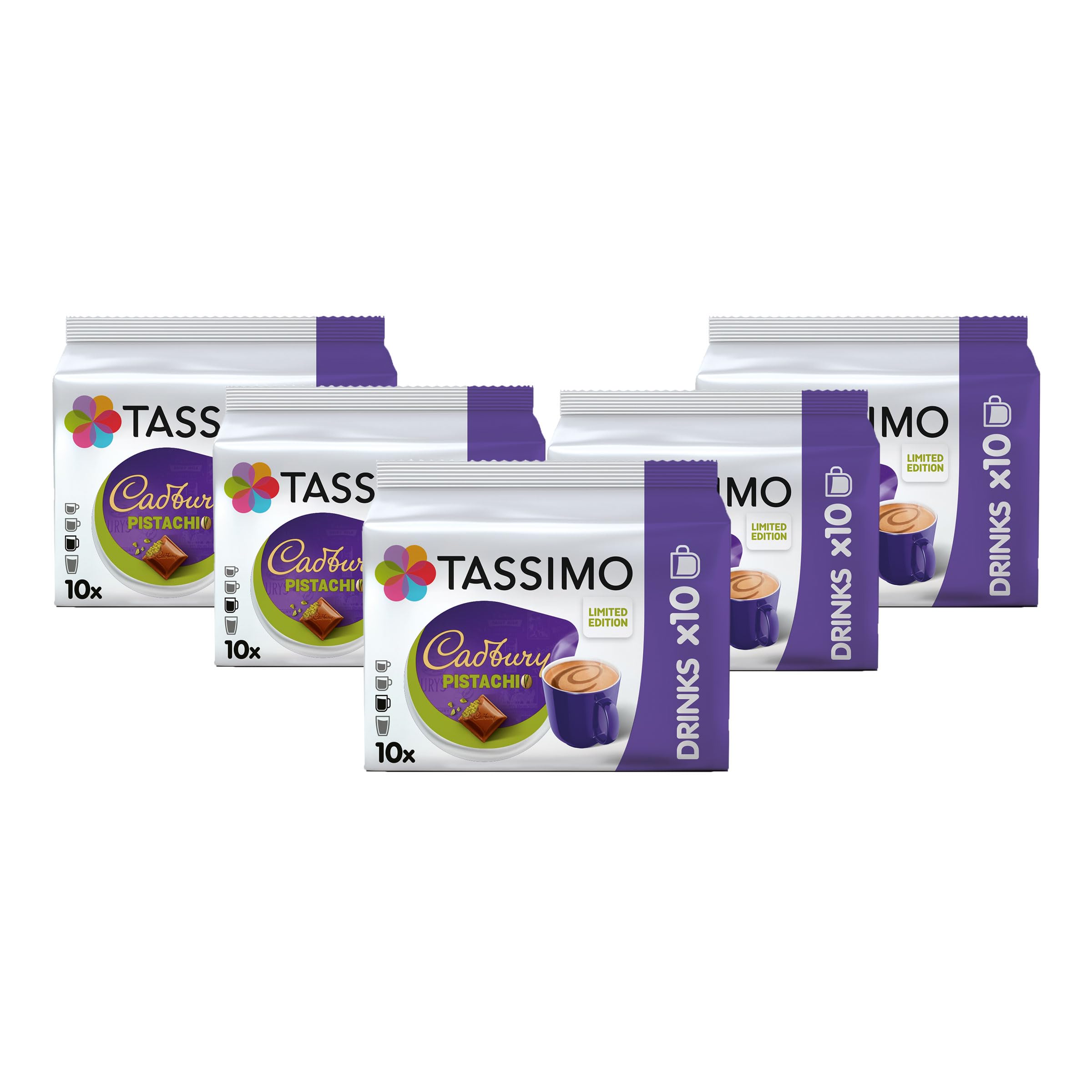 Tassimo T Discs Cadbury Pistachio Hot Chocolate 10 x 10 Pods 100 Drinks